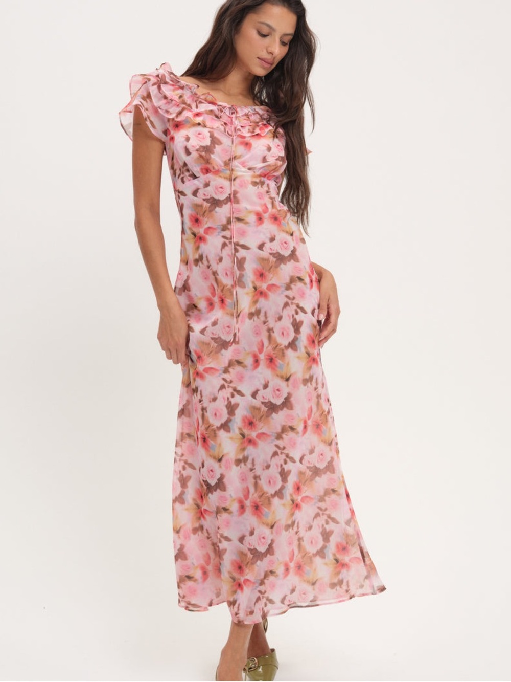 $289 NWT For Love And Lemons Fallen Floral Maxi Dress Sz Small